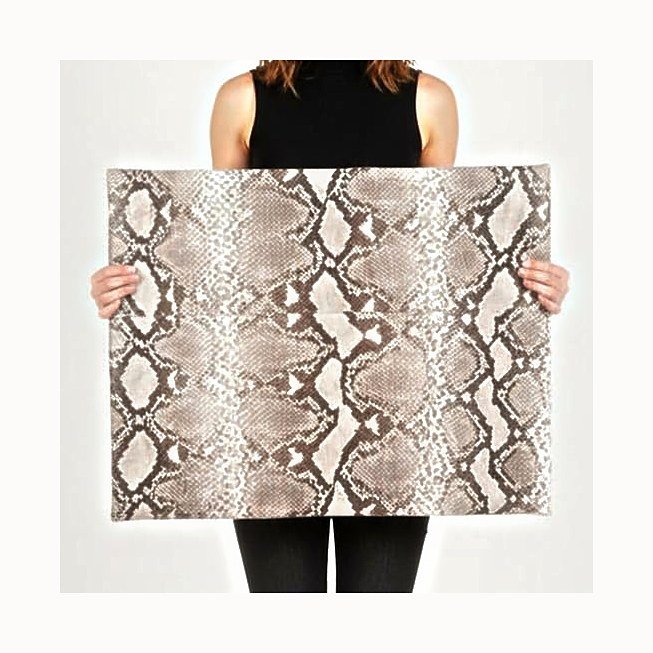 Python reticulatus hide — measured and laid flat for cutting