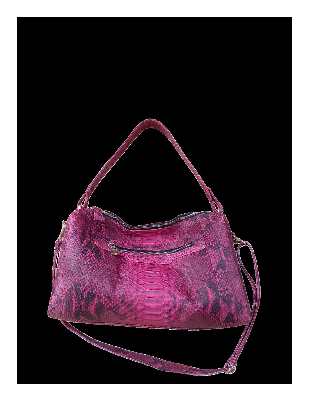 The Rose Hobo — Fuchsia python python leather handbags