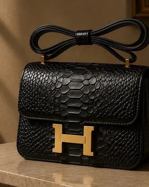 Batavia Caleste python leather mini bag in black
