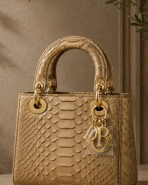 Batavia Capri python leather handbag in beige