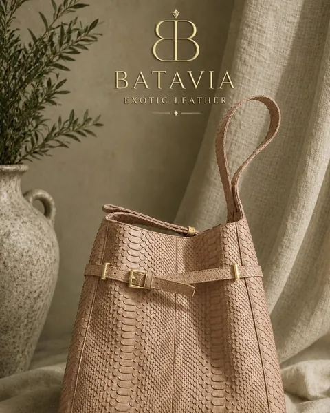 Batavia Lombok python leather bucket bags in blue, pink and purple