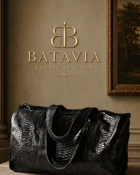 Batavia Monaco python leather duffle bag in black